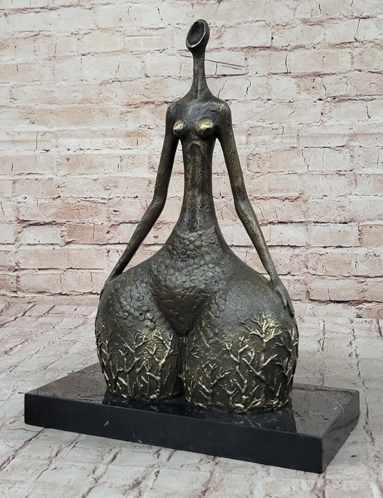 COLLECTIBLE BRONZE SCULPTURE STATUE Abstract Modern Nude Abstract Female by Milo