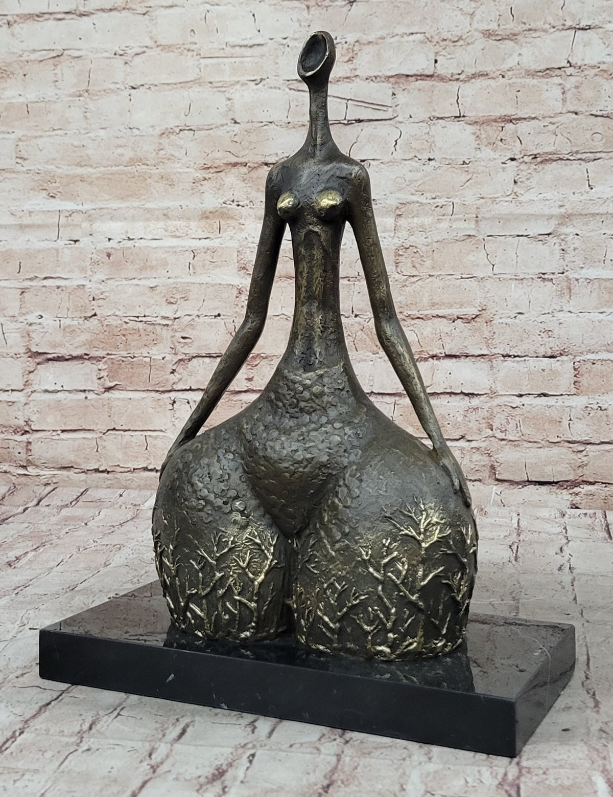 COLLECTIBLE BRONZE SCULPTURE STATUE Abstract Modern Nude Abstract Female by Milo