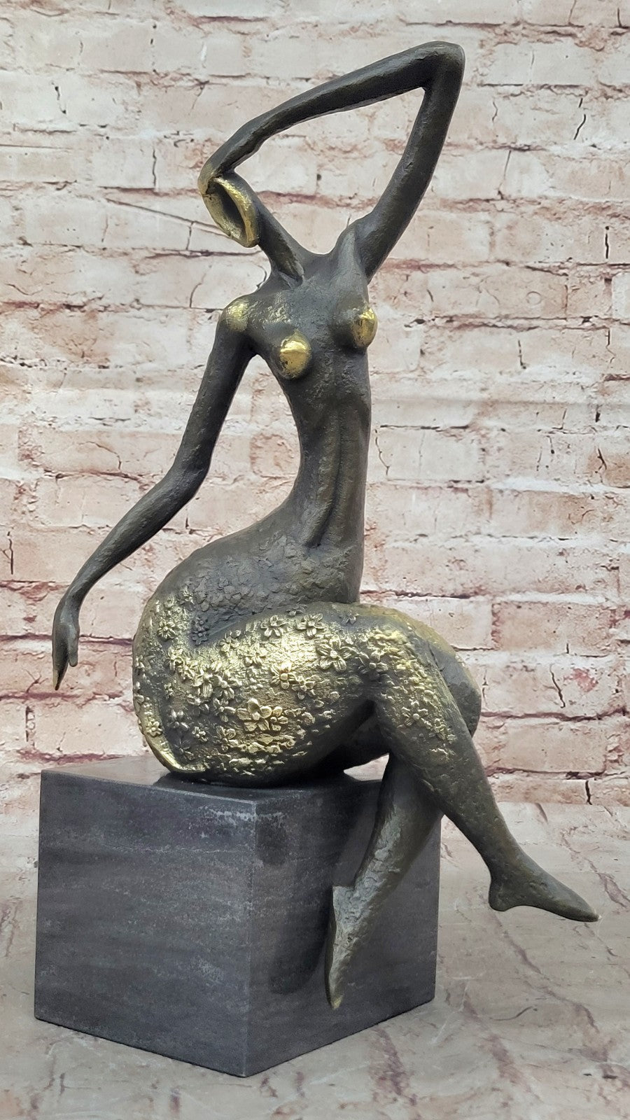 Signed Original MILO Nude Female Abstract Mid Century Bronze Sculpture Statue