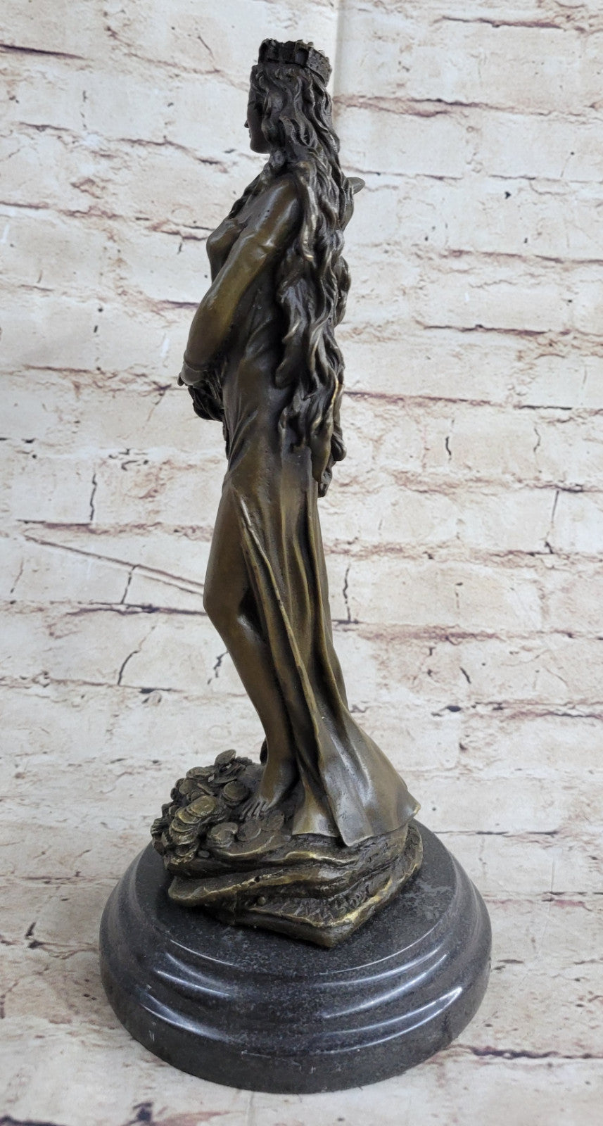 Bronze Sculpture Guardian Angel Bas Relief Protector Religious Belief Statue Dec