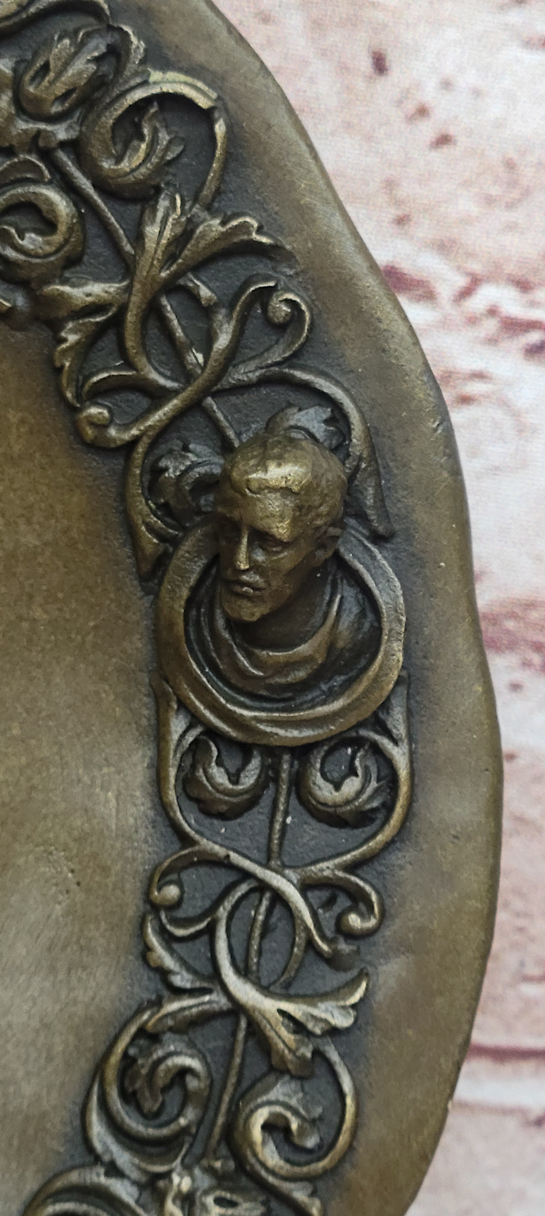 Bronze Sculpture Guardian Angel Bas Relief Protector Religious Belief Statue Dec