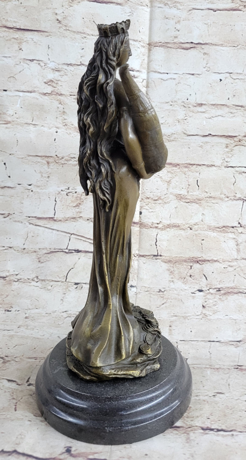 Bronze Sculpture Guardian Angel Bas Relief Protector Religious Belief Statue Dec