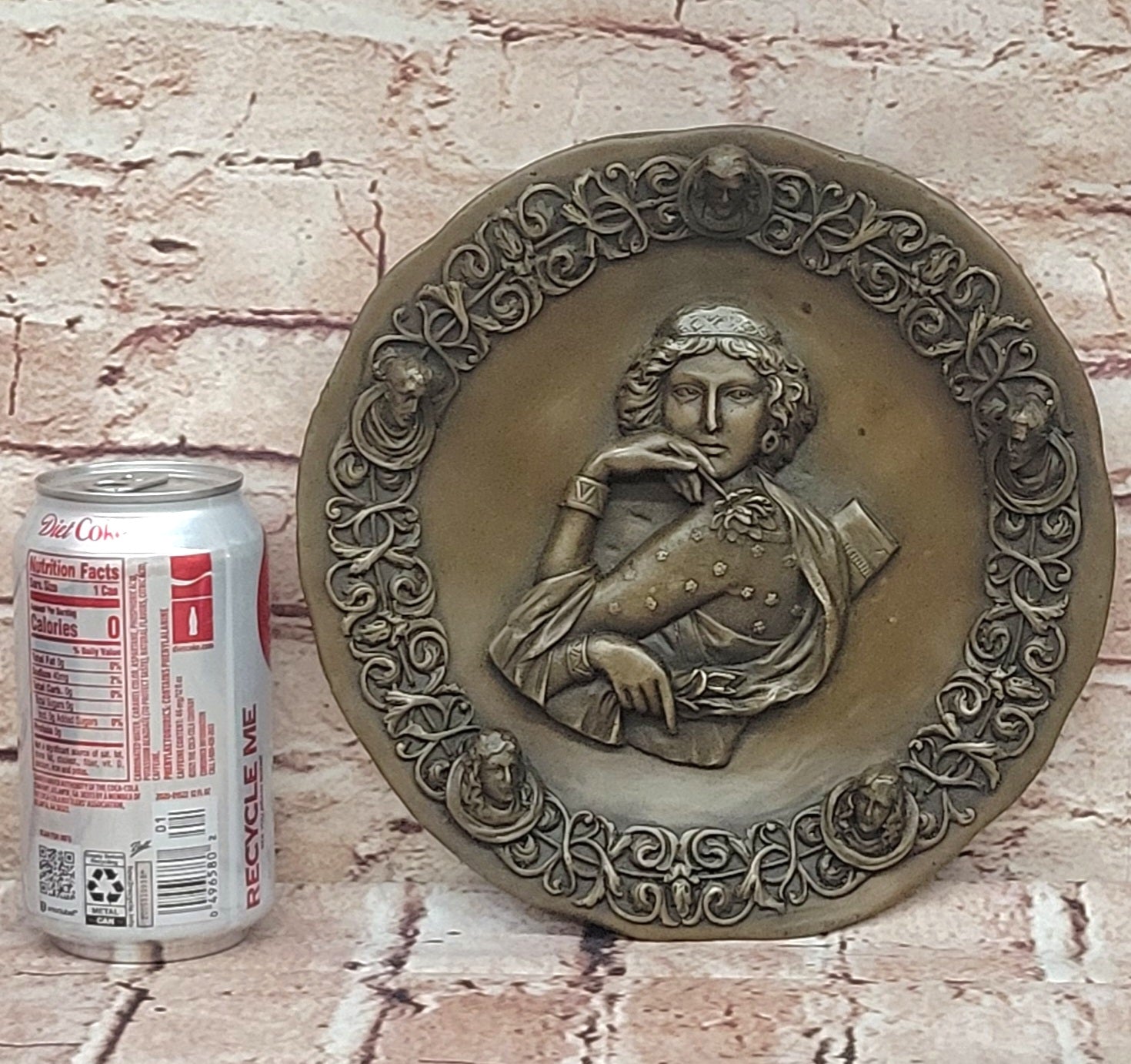 Wall Mount Roman Godess Bronze Sculpture Handmade Decor Statue Original Art Deal
