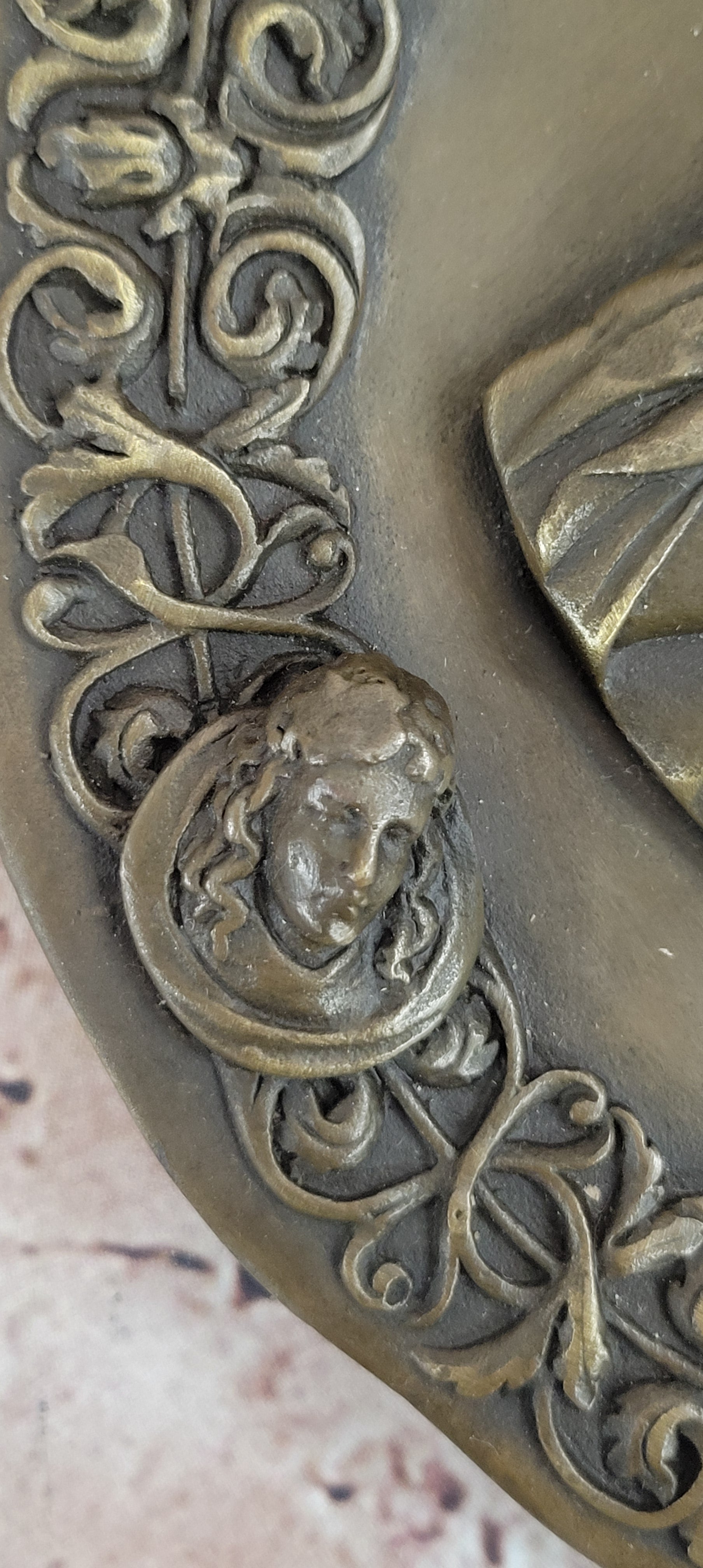 Wall Mount Roman Godess Bronze Sculpture Handmade Decor Statue Original Art Deal