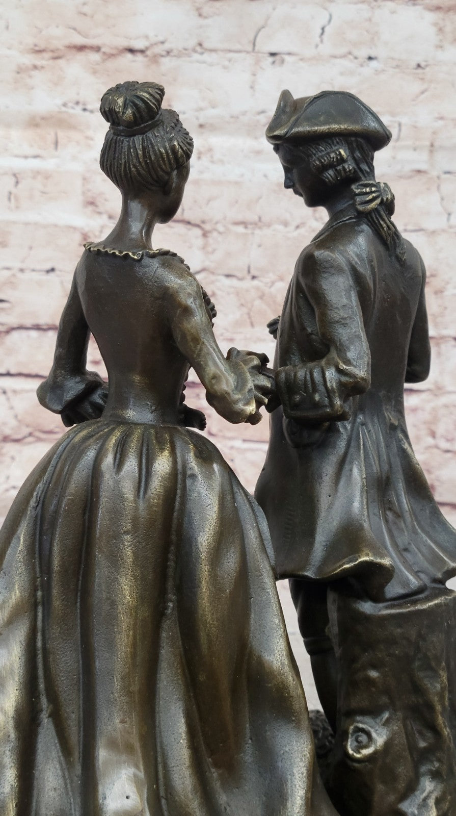 Courting Couple - Large 100% Bronze By French Artist Milo Figurines Colonial Art