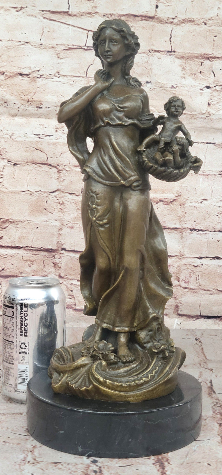 Motherly Love Bronze Sculpture by Milo – Two Babies in Basket Collectible Art