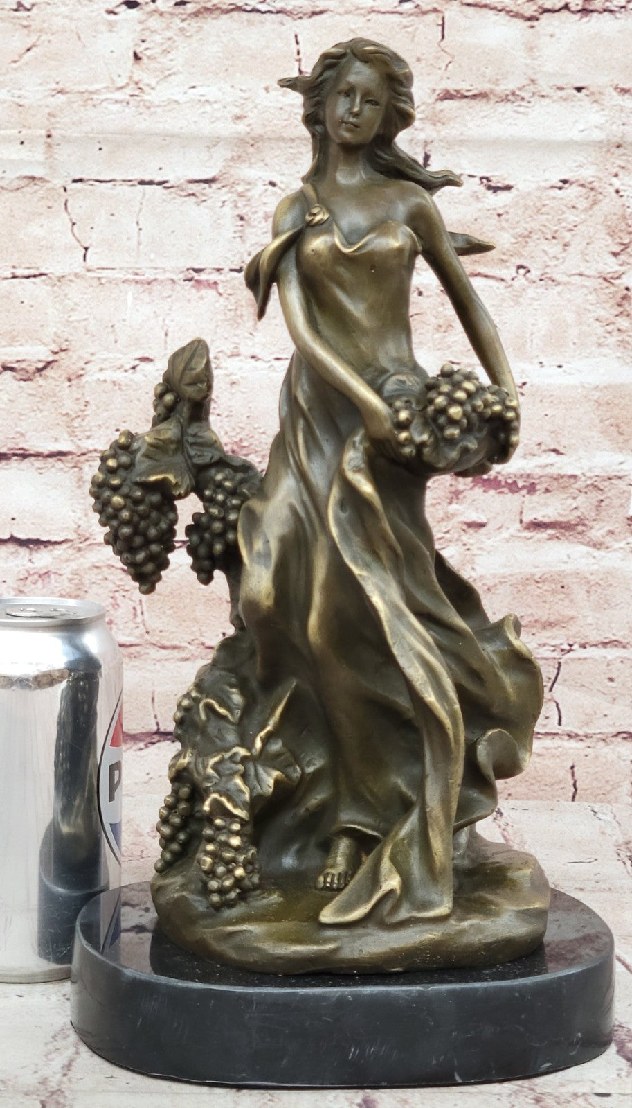 Demeter Greek Goddess of Harvest Bust Figurine Statue Genuine Real Bronze Figure