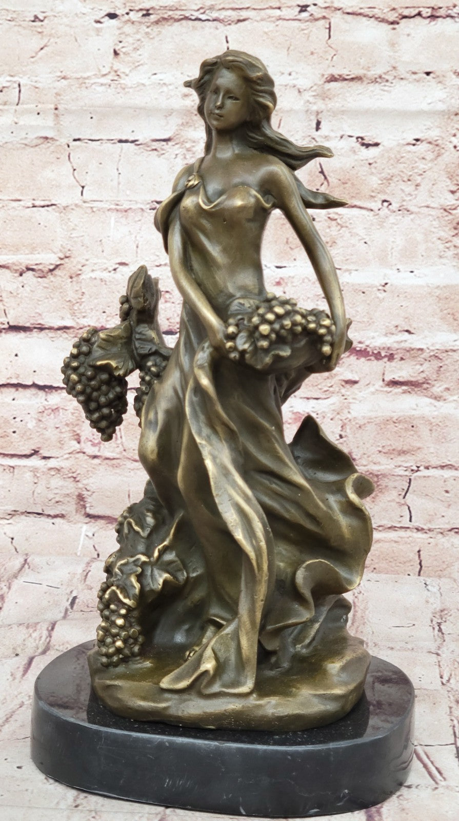 Demeter Greek Goddess of Harvest Bust Figurine Statue Genuine Real Bronze Figure