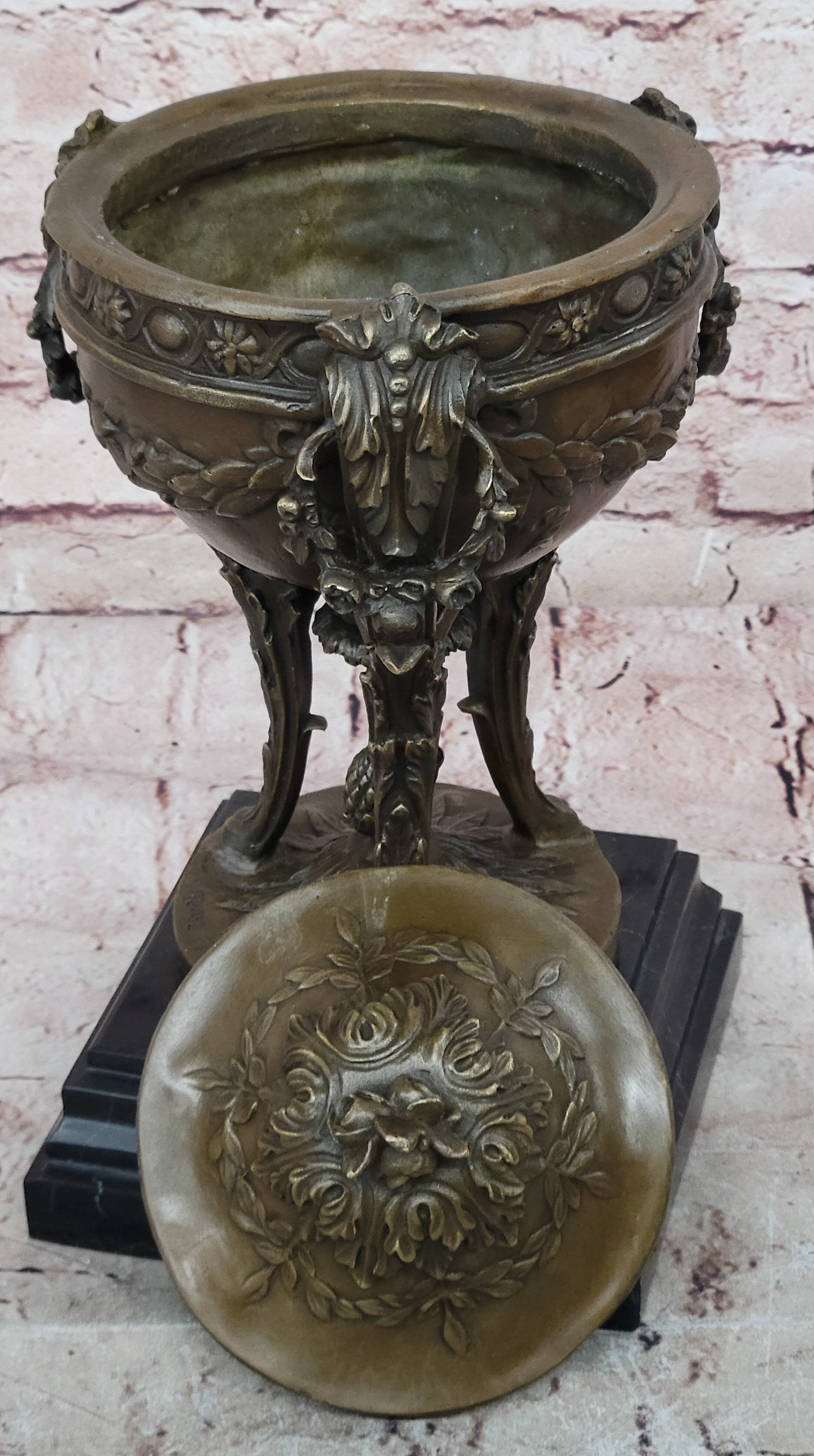 Louis XVI Style Bronze Mounted Urn: Handmade Keepsake Figure Hot Cast