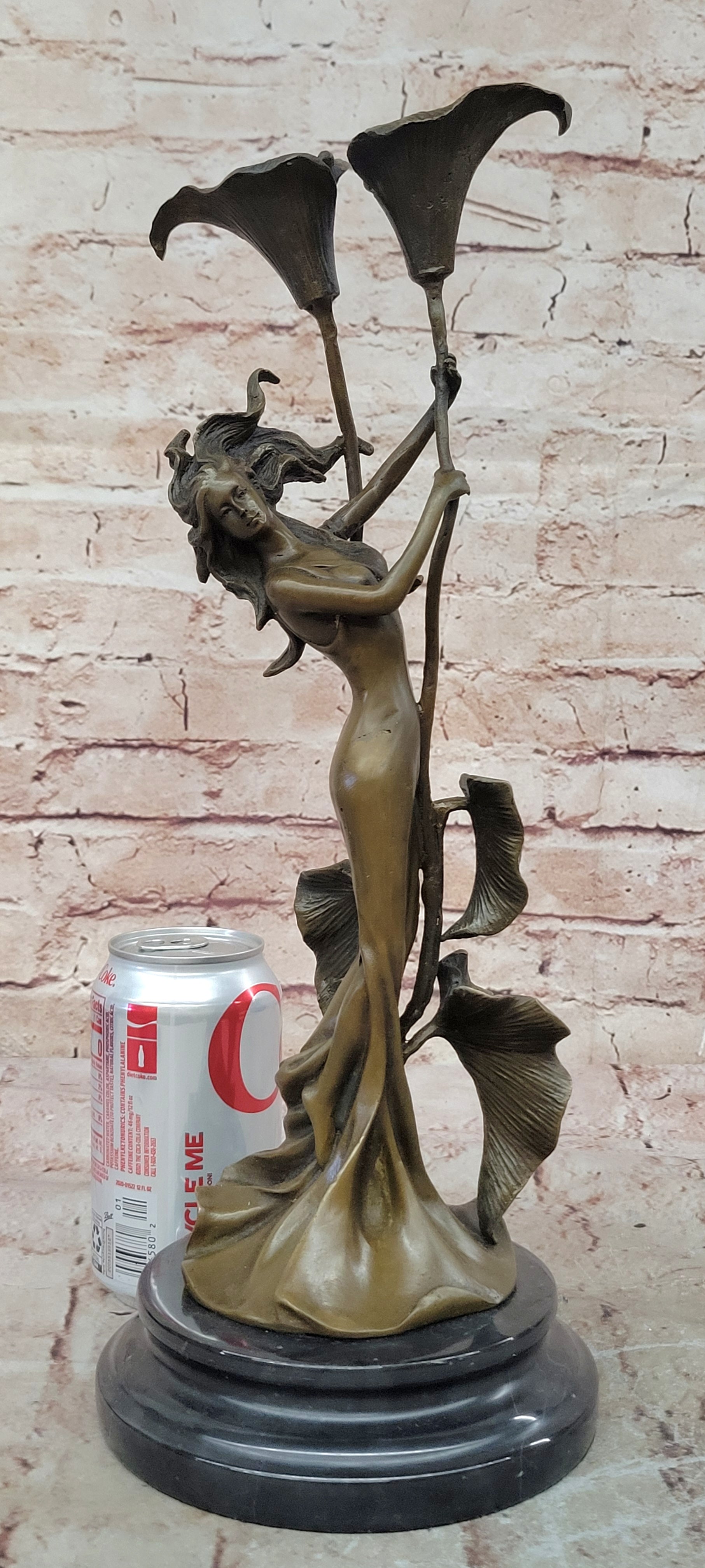 Hot Cast Bronze Art Deco Candleholder by Milo - Young Girl Figurines