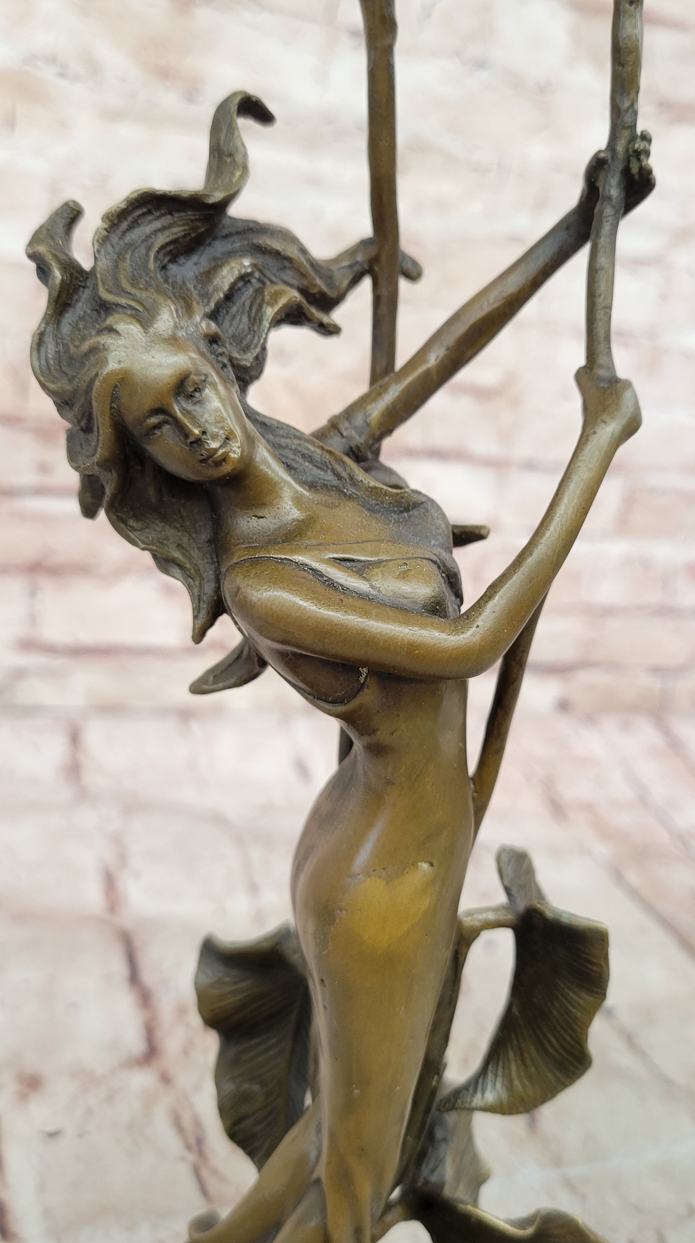 Hot Cast Bronze Art Deco Candleholder by Milo - Young Girl Figurines