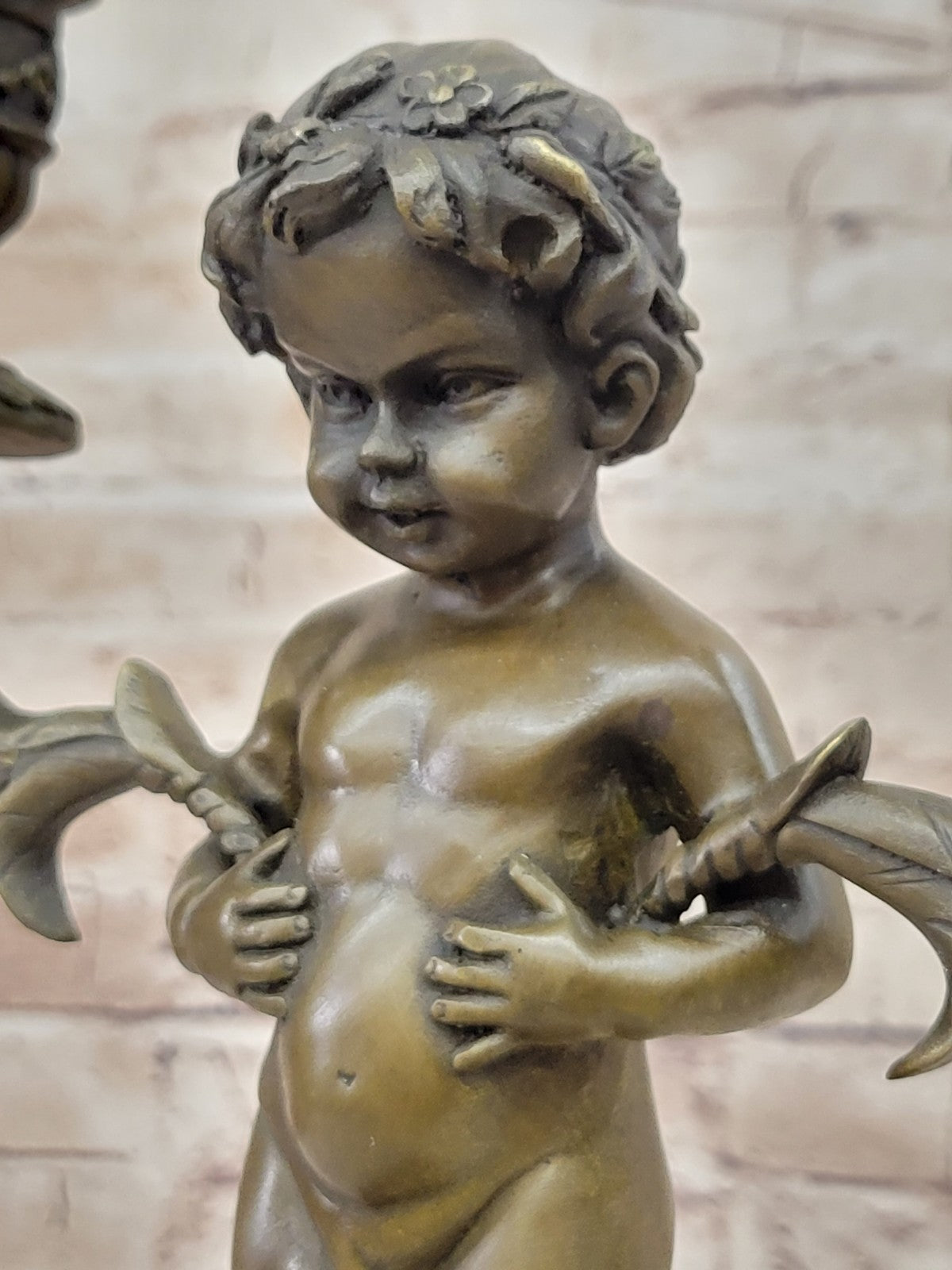 Aldo Vitaleh Baby Satyr with Turtle Bronze Sculpture Candle Holder Museum Artwor