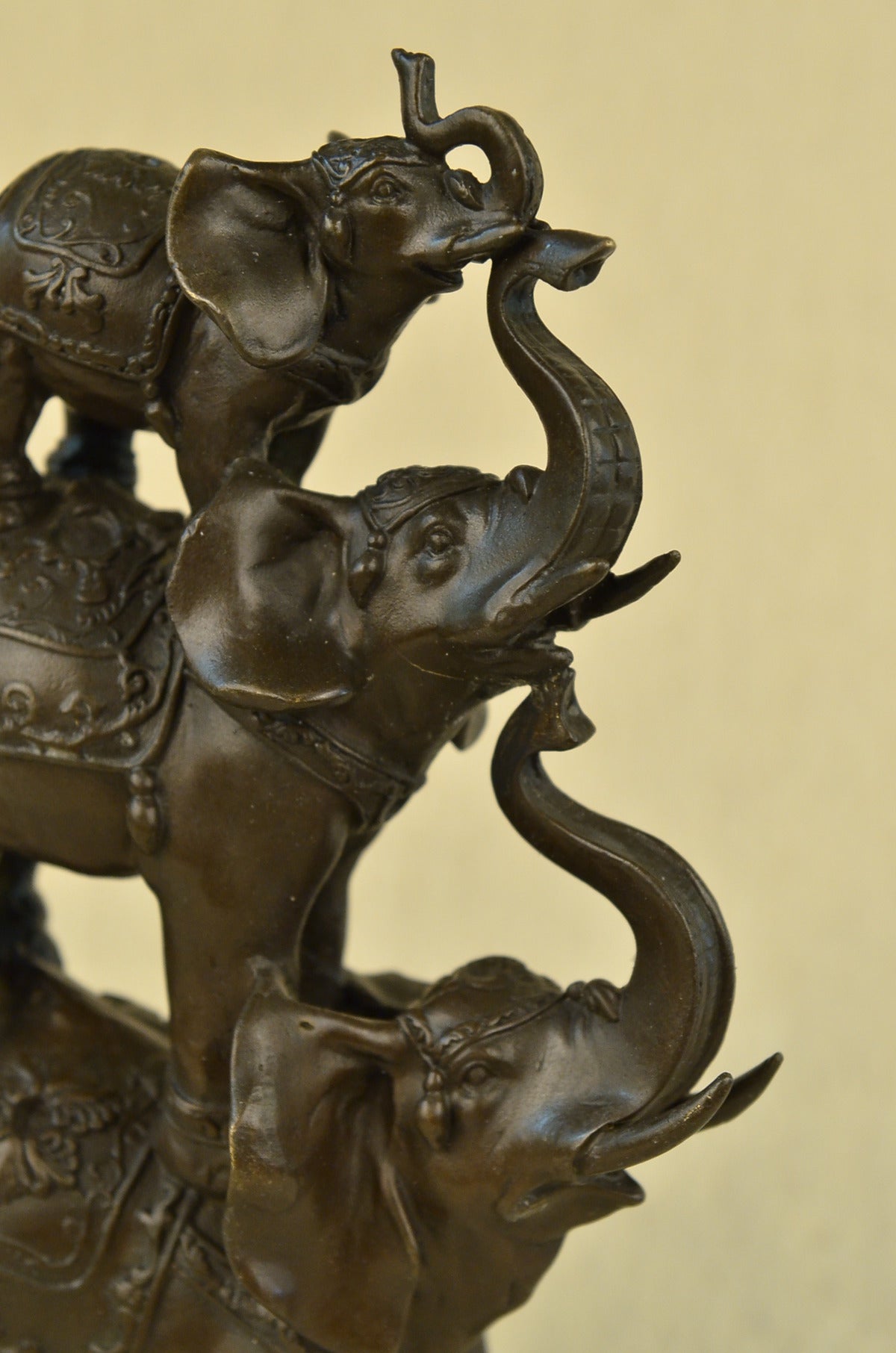 Gorgeous Bronze Elephant Figurine Sculpture Statue Gift African Signed Figurine
