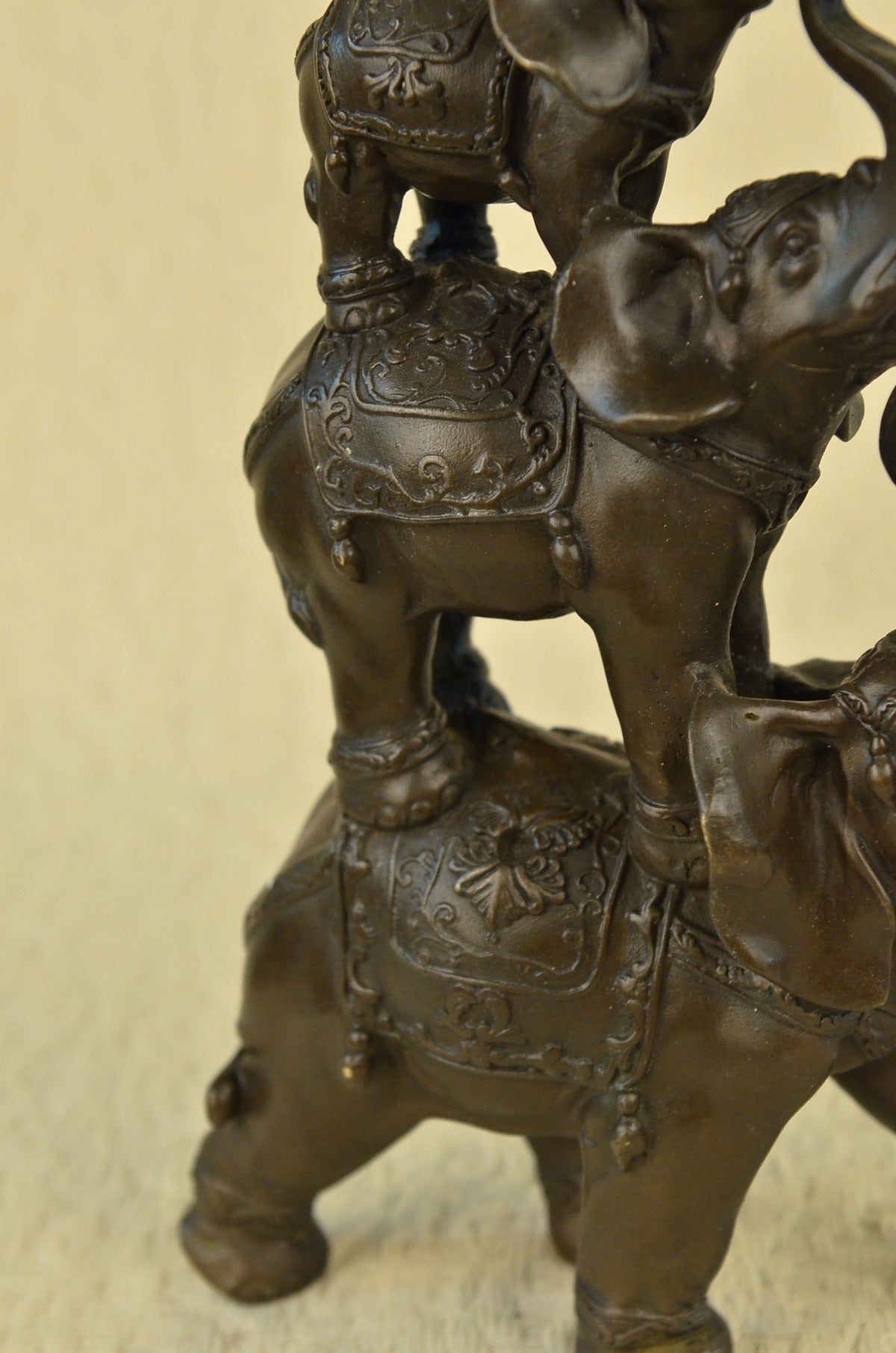Gorgeous Bronze Elephant Figurine Sculpture Statue Gift African Signed Figurine