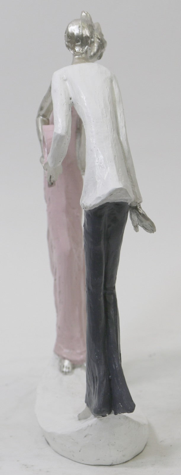 LOVERS KISSING Sculpture Young Male & Female Erotic Statue Silver Finish Sale