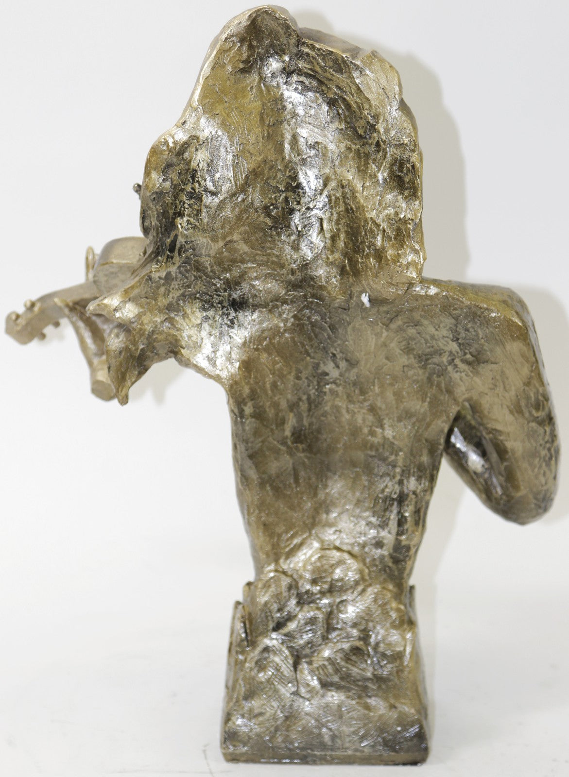 17" Height Abstract American Woman Violin Player Jazz Bronzed Sculpture Statue