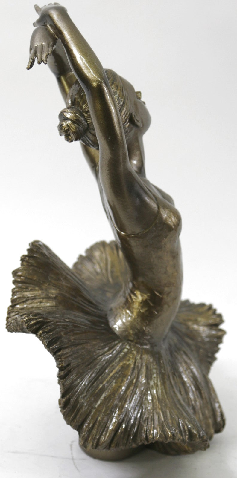 VINTAGE LARGE BRONZED BALLERINA BALLET DANCER CAST SCULPTURE STYLE MODERN ARTWORK