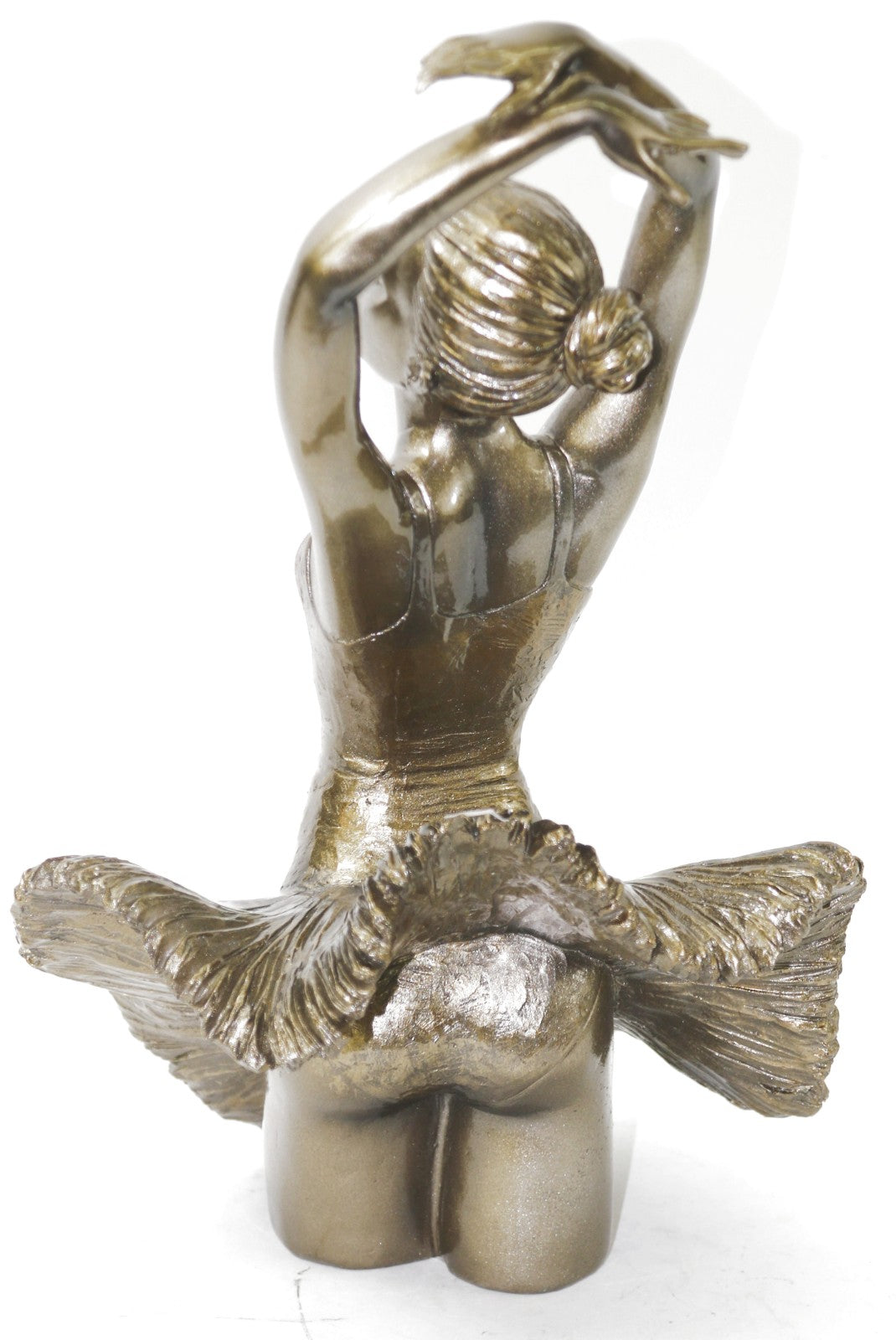 VINTAGE LARGE BRONZED BALLERINA BALLET DANCER CAST SCULPTURE STYLE MODERN ARTWORK