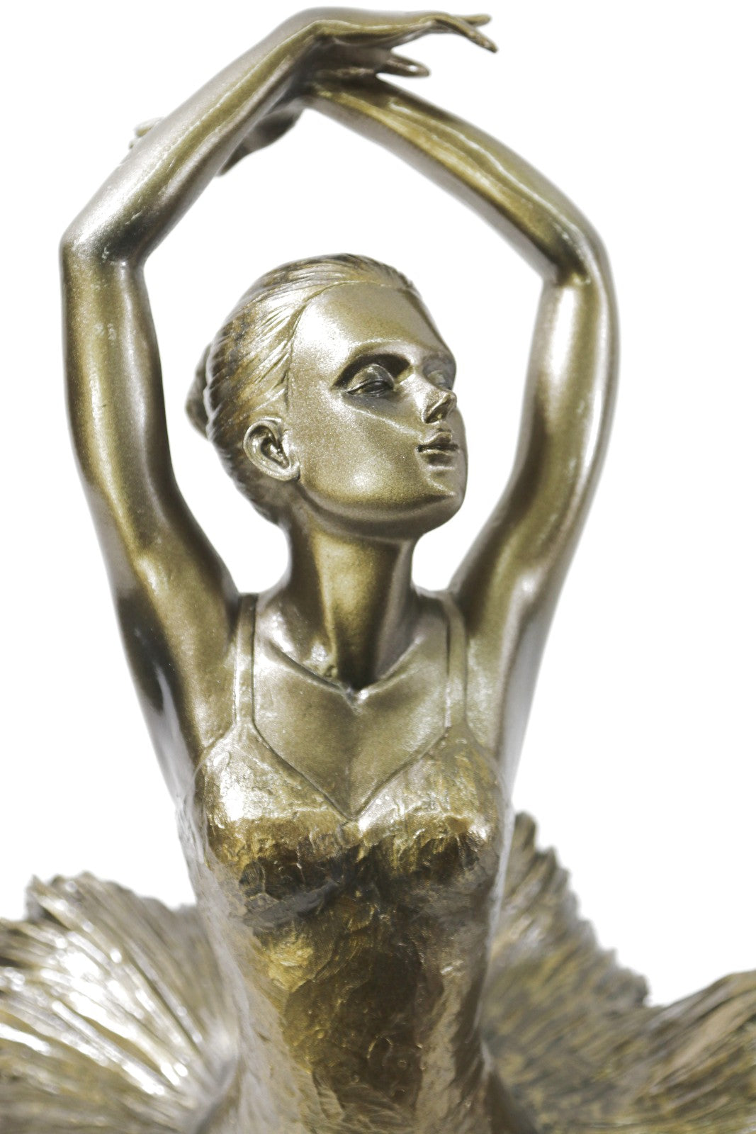 VINTAGE LARGE BRONZED BALLERINA BALLET DANCER CAST SCULPTURE STYLE MODERN ARTWORK