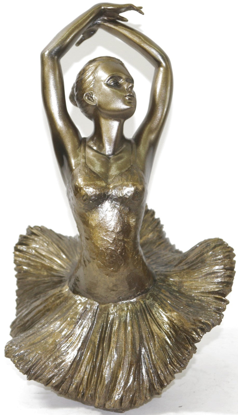 VINTAGE LARGE BRONZED BALLERINA BALLET DANCER CAST SCULPTURE STYLE MODERN ARTWORK