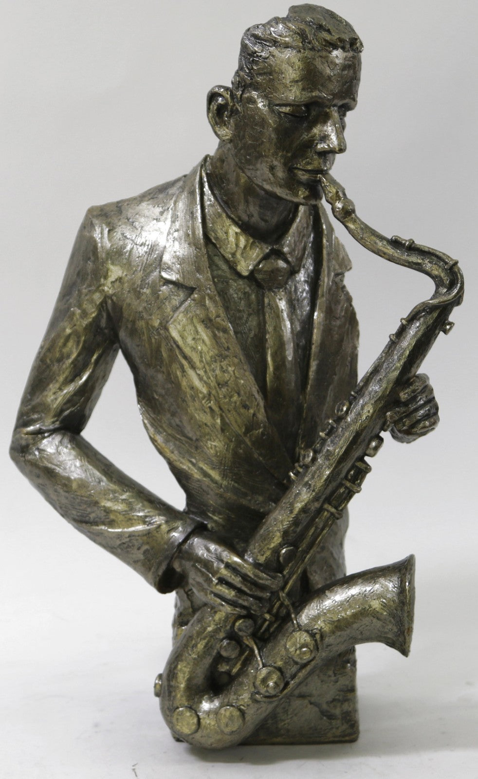 17" Height Abstract American Trumpet Player Jazz Bronzed Sculpture Statue Gift