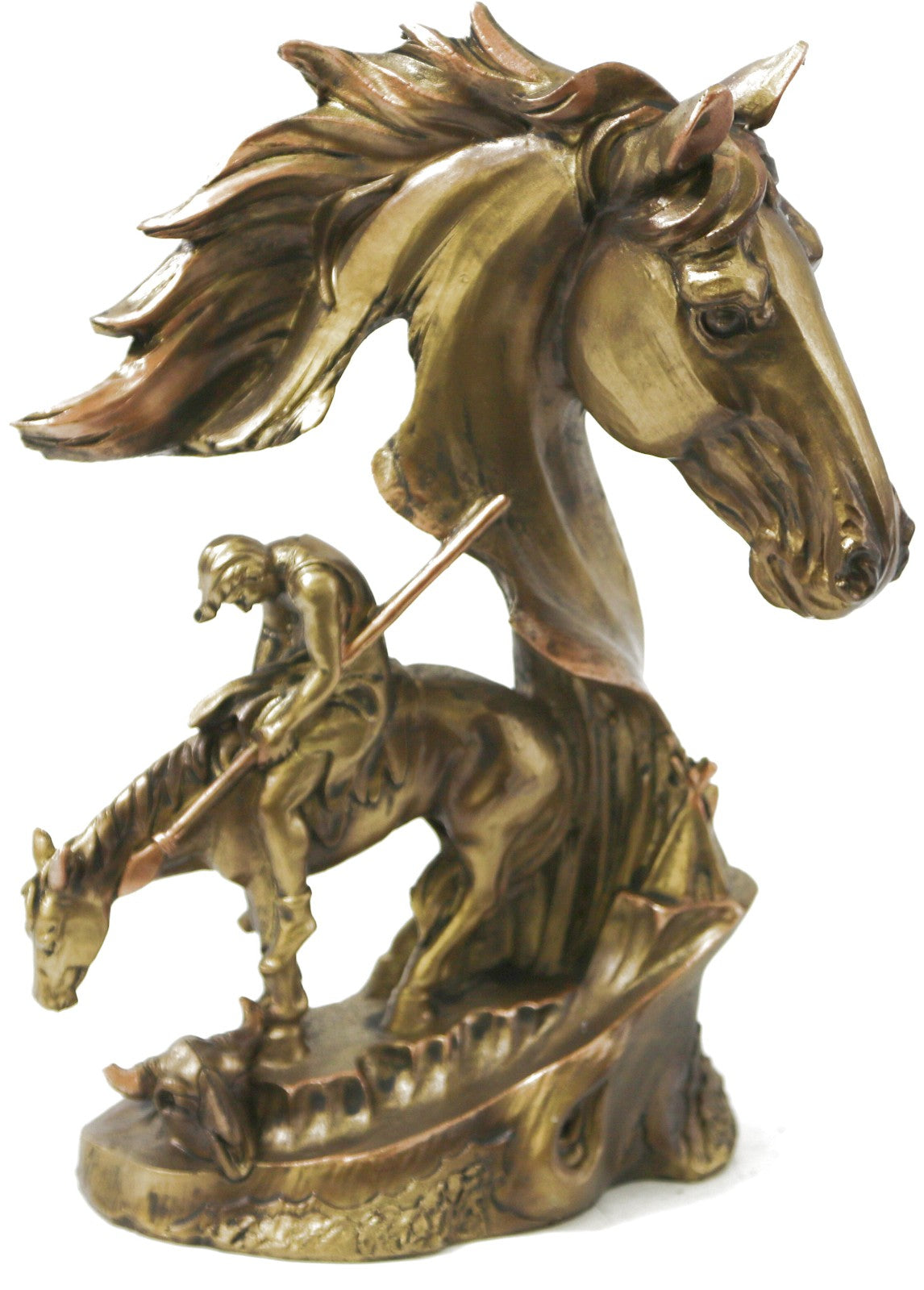 End of Trail Native American Statue - Bronzed Sculpture Home Office Decor Figure