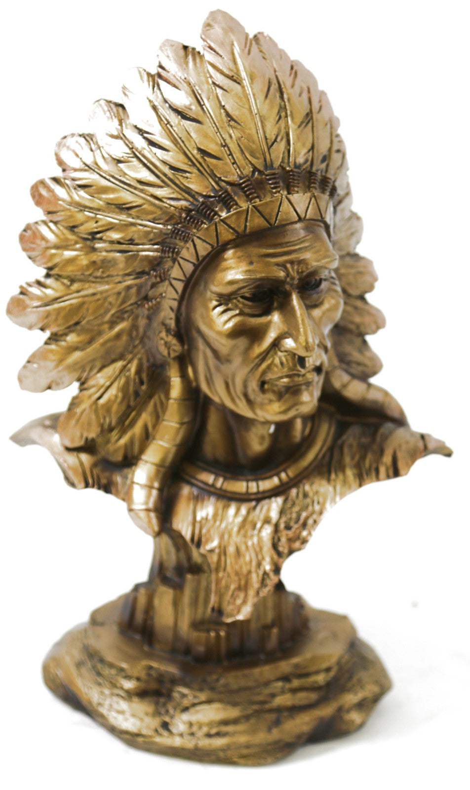 Indian Hunter Bust Sculpture Abstract Tribe Chief Statue Gift Craft Ornament for Home