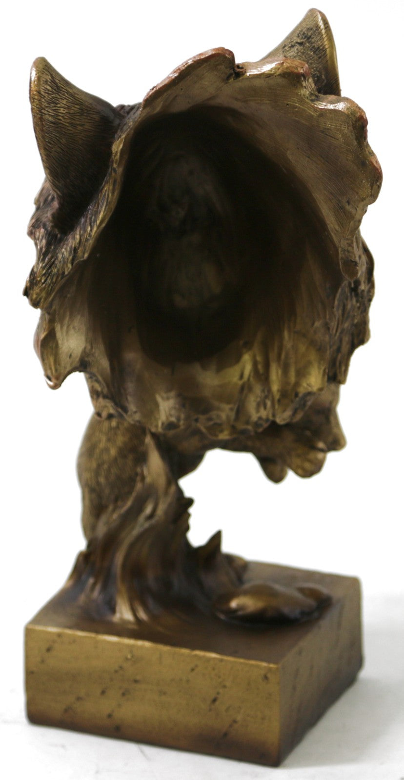 Bronze Effect Bust Mother Wolf and Cute Baby Cub Handcrafted Home Decoration