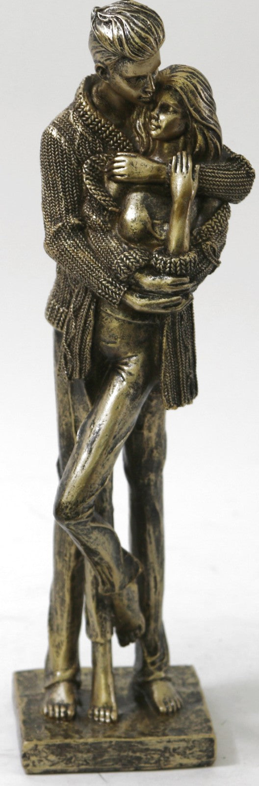Hand Made Detailed Man and Woman Hugging Each Other Handcrafted Sculpture Statue