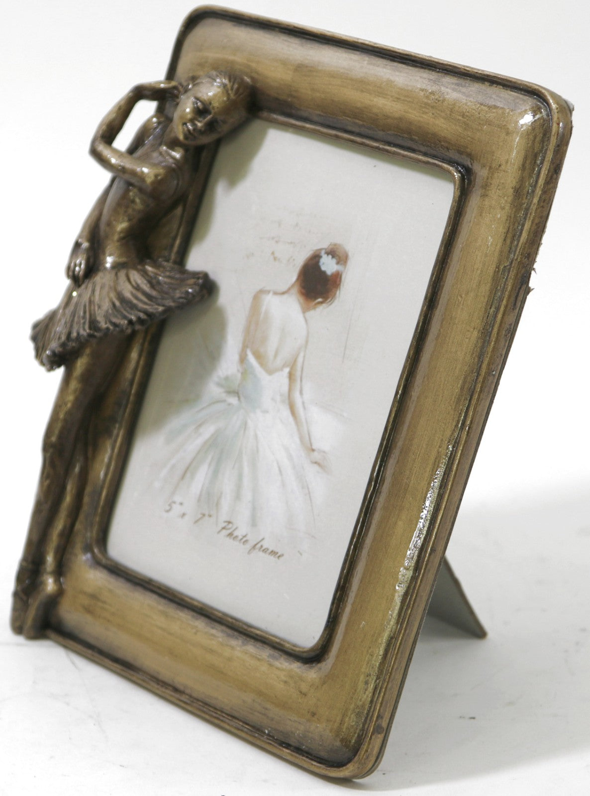 BALLERINA CUSTOM MADE PICTURE FRAME BRONZE SCULPTURE STATUE FIGURINE DANCE FIGURE