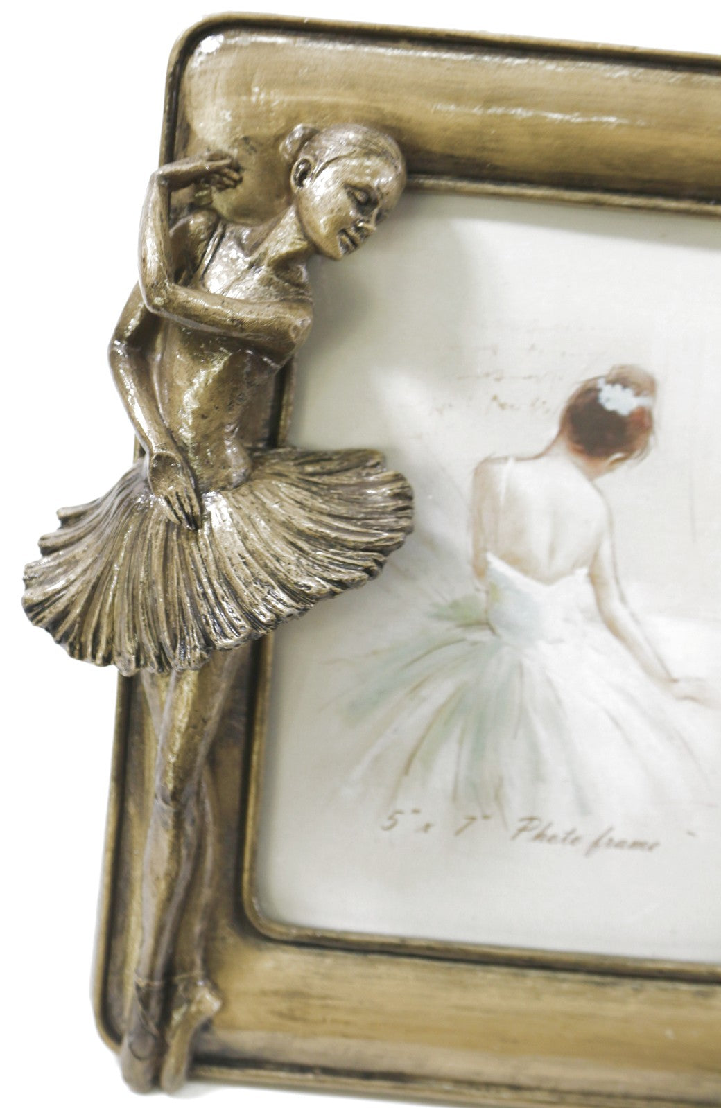 BALLERINA CUSTOM MADE PICTURE FRAME BRONZE SCULPTURE STATUE FIGURINE DANCE FIGURE