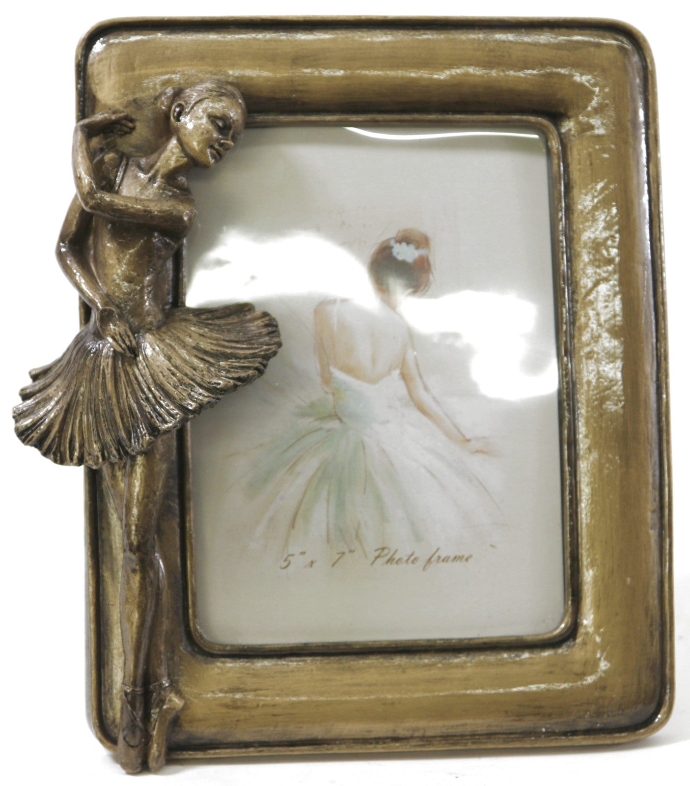 BALLERINA CUSTOM MADE PICTURE FRAME BRONZE SCULPTURE STATUE FIGURINE DANCE FIGURE