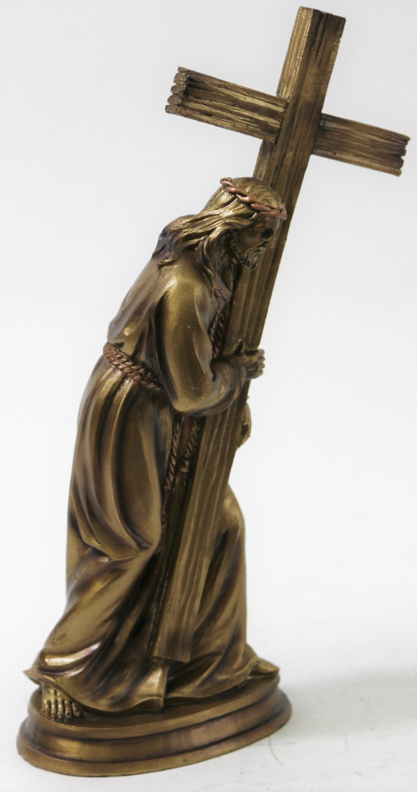 Crucifixion of Christ Cross Desktop Décor Cold Cast Bronze Sculpture Statue