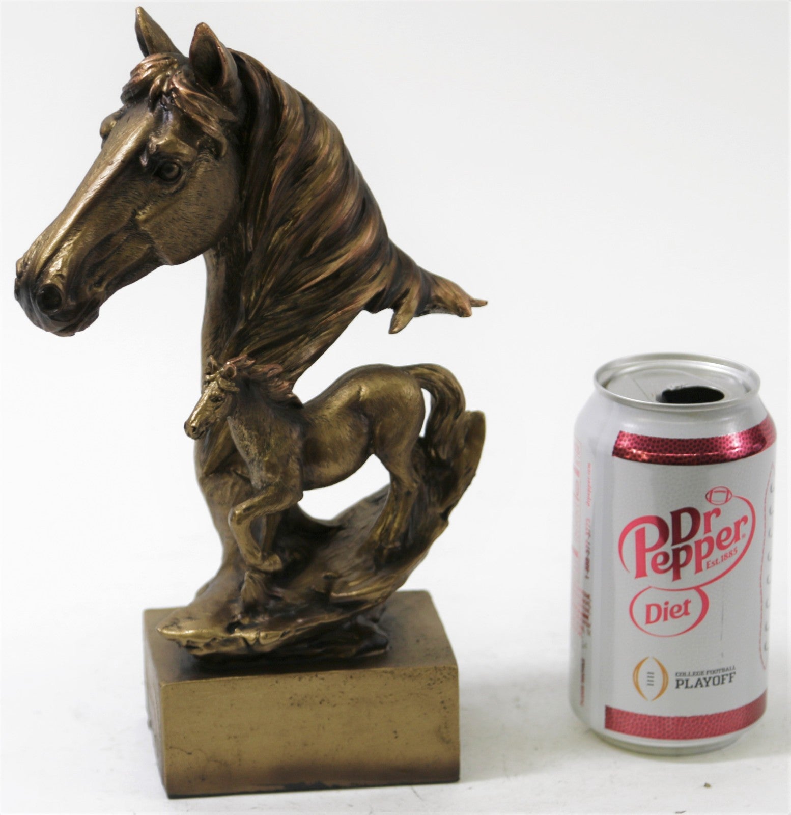 Galloping Western Stallions 15" Tall Table Sculpture Bronzed Statue Figurine