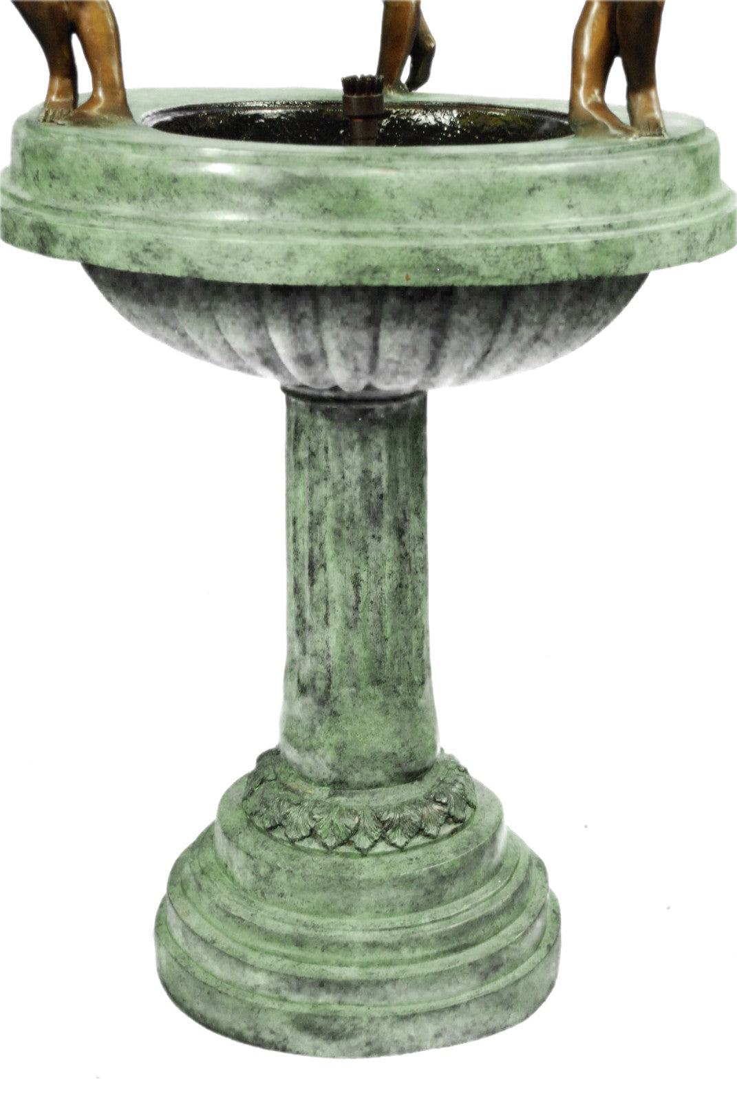 European Design The Three Splashing Putti Sculptural Outdoor Fountain Figurine