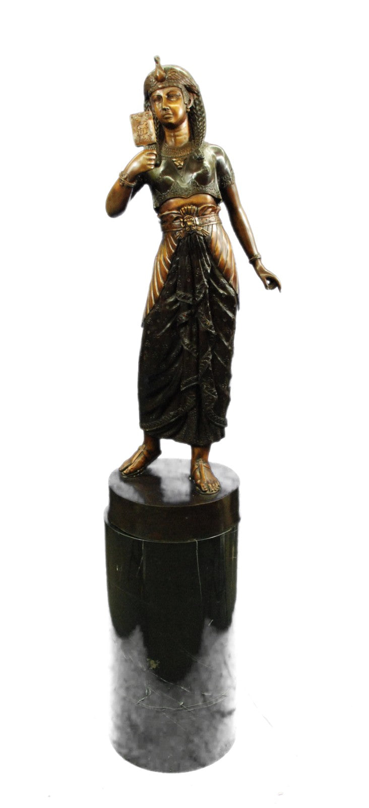 Handcrafted bronze brass king tut egyptian sculpture Marble Art Deco Gift