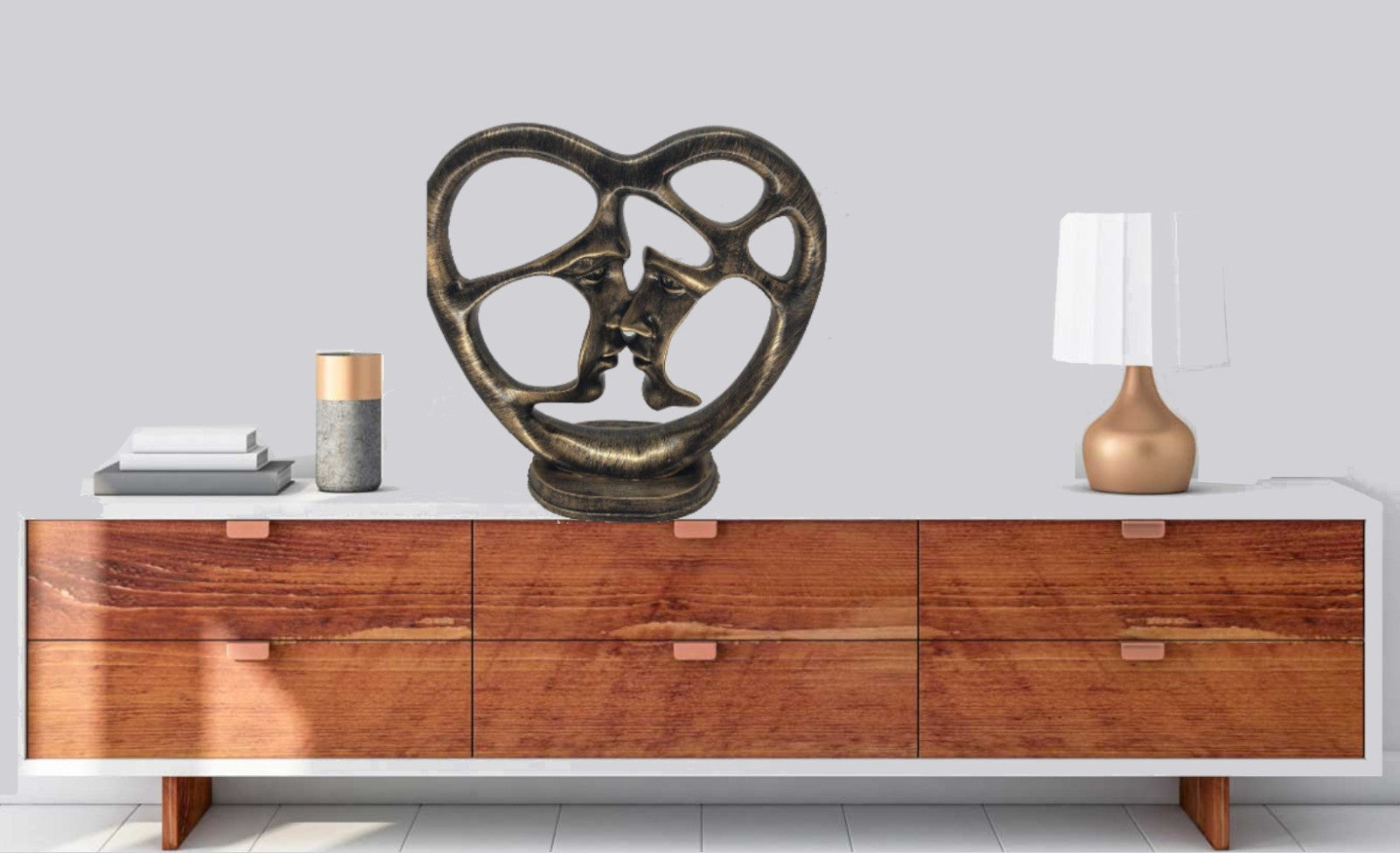 Big and beautiful Salvador Dali Masterpiece large bronzed -Couple Kissing Statue