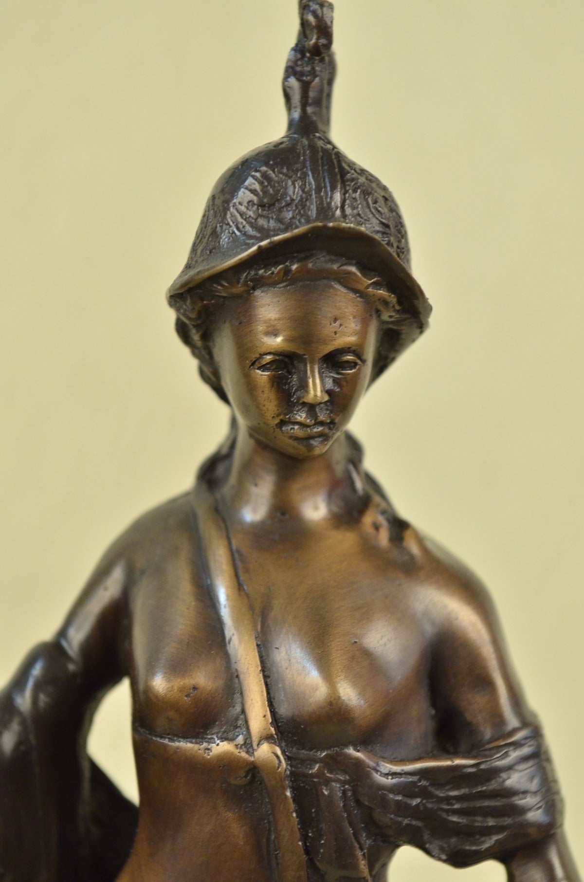 Handcrafted Diana The Hunter With Stag Bronze Sculpture Hot Cast Marble Base