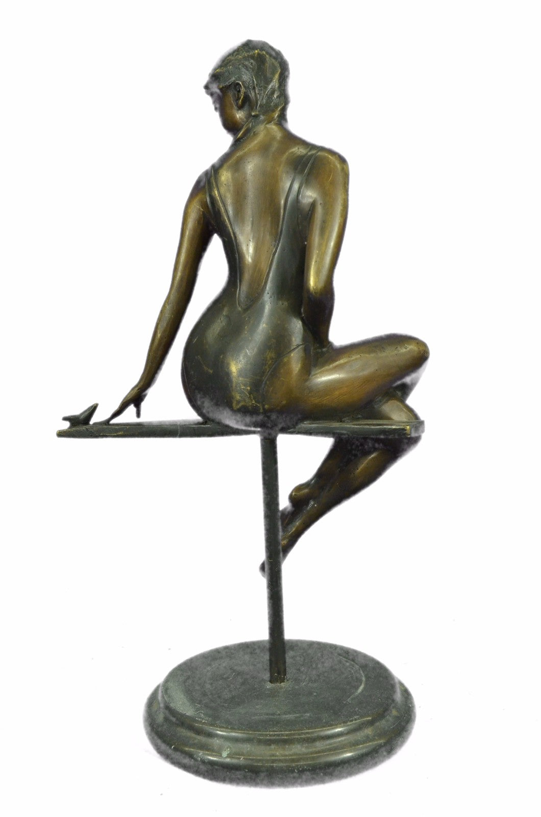 Hot Cast Semi Nude Female Woman Lady With Bird Bronze Sculpture Statue Figurine