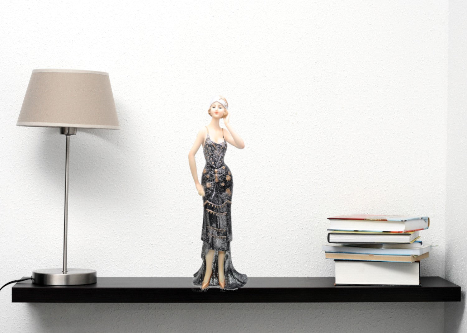 Polyresin Black and Golden Lady Statue Touch of Class Sculture Figurine Figure