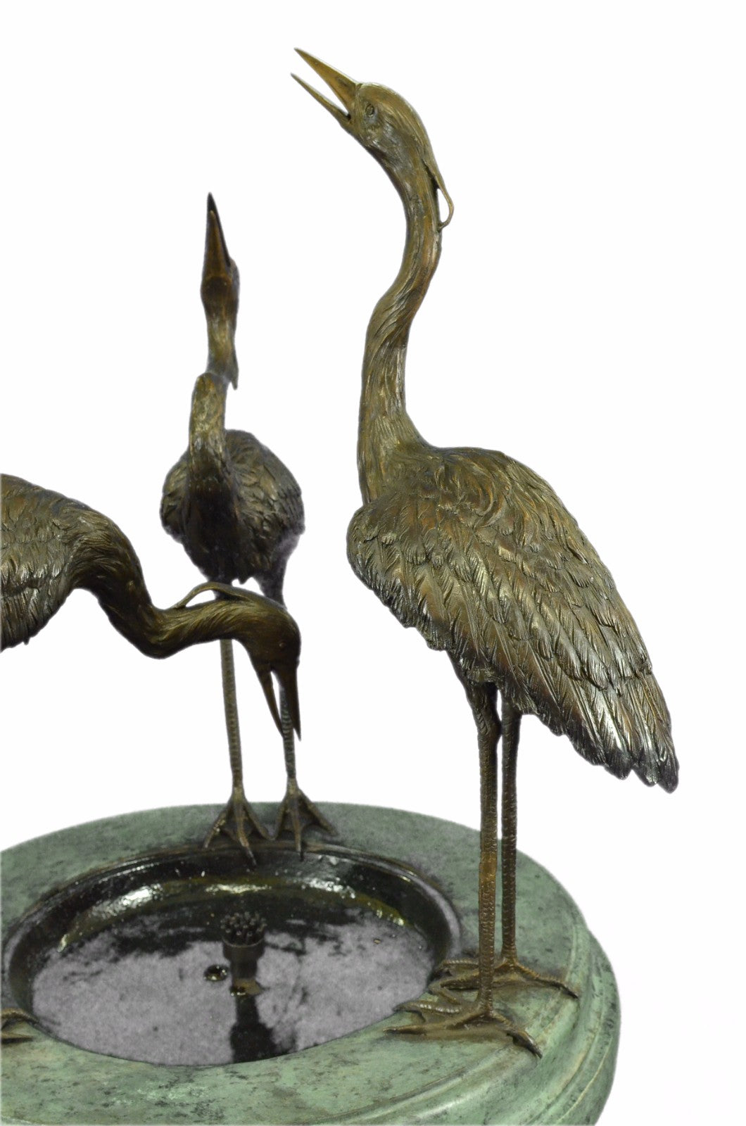 BRONZE Herons FOUNTAIN STATUE GARDEN ART CAST BRONZE Brand New- Sculpture