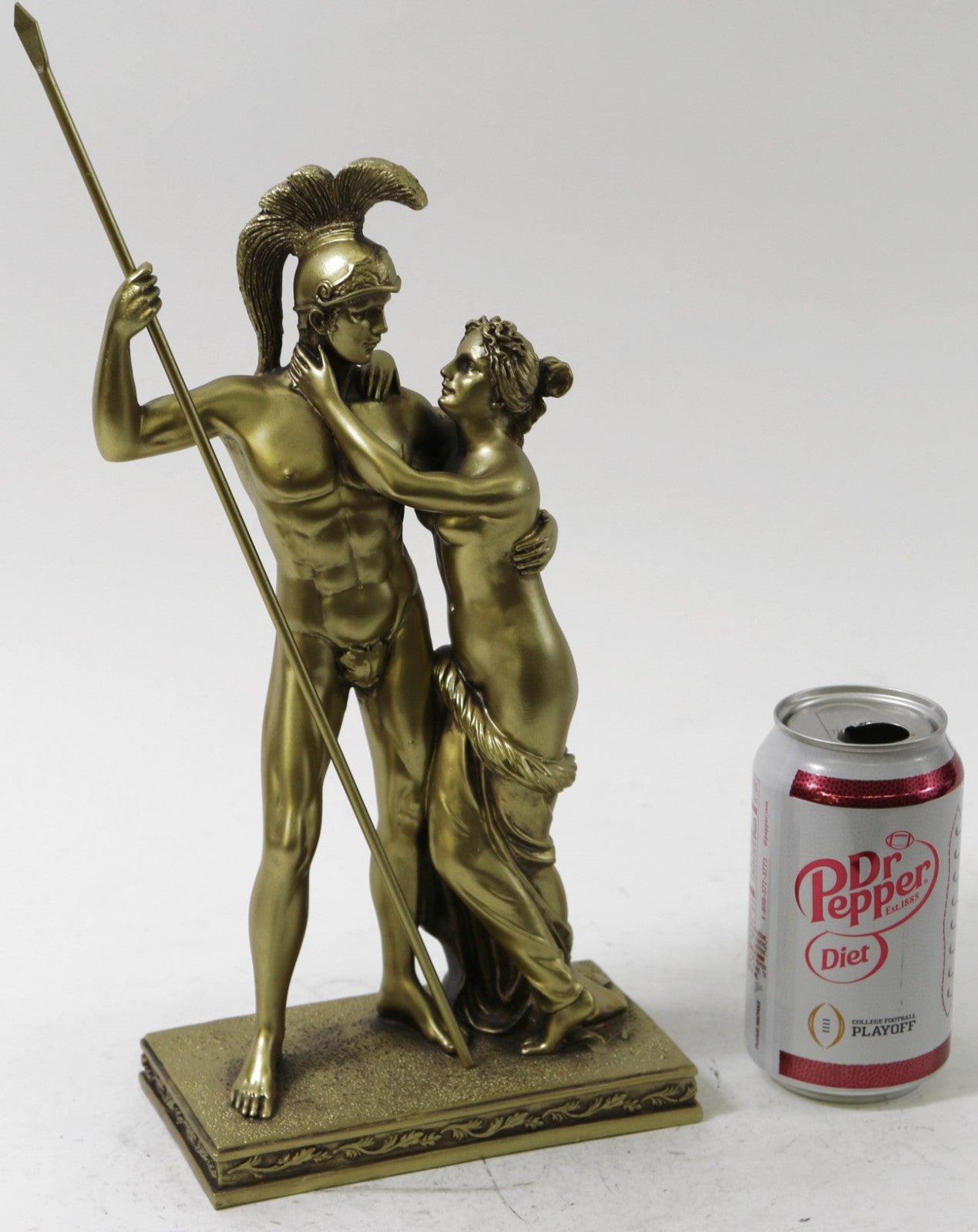 Mars God with Aphrodite Venus Goddess Statue in Greek Roman Ancient Mythology Bronze