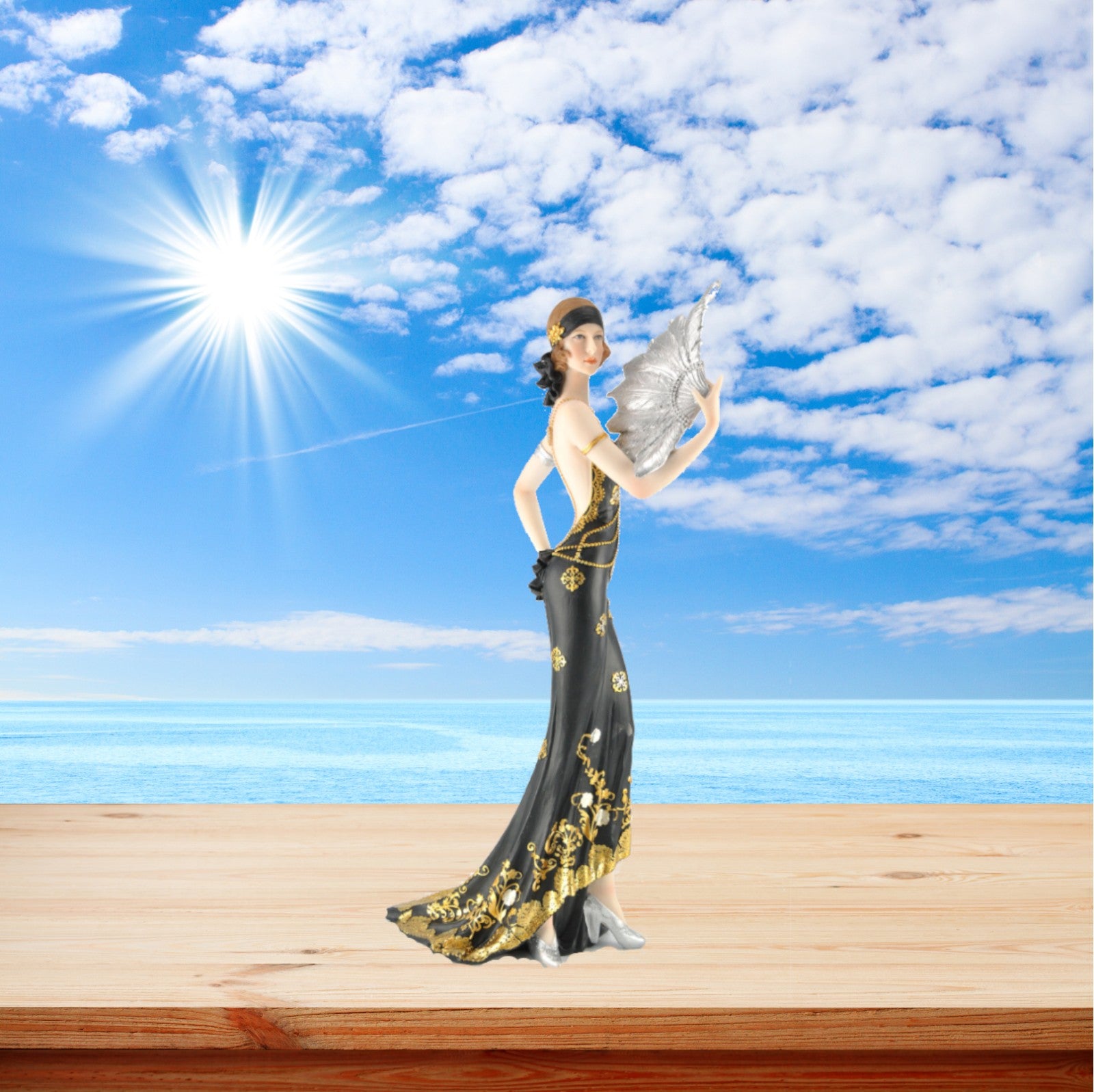 Art Deco/Nouveau Sexy Goddess Polyresin Sculpture Home Decoration Decor Statue