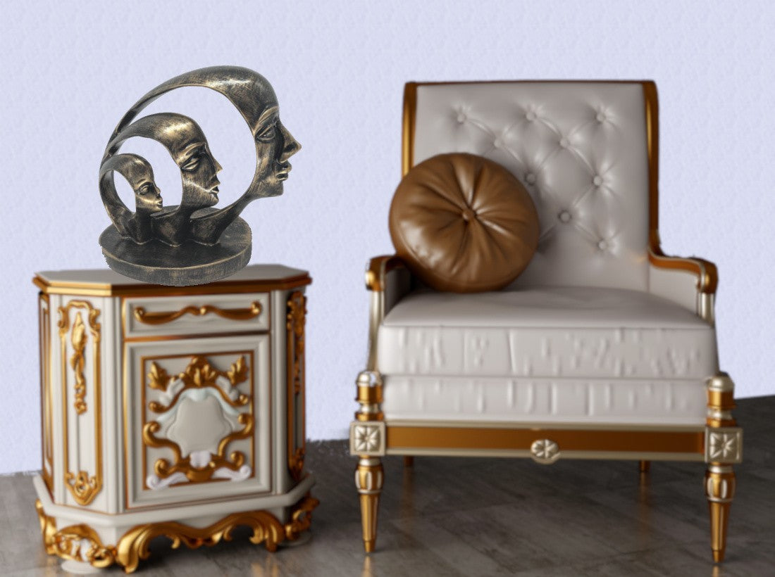 Bronze Effect Gorgeous Faces Modern Abstract Sculpture Figurine Figure