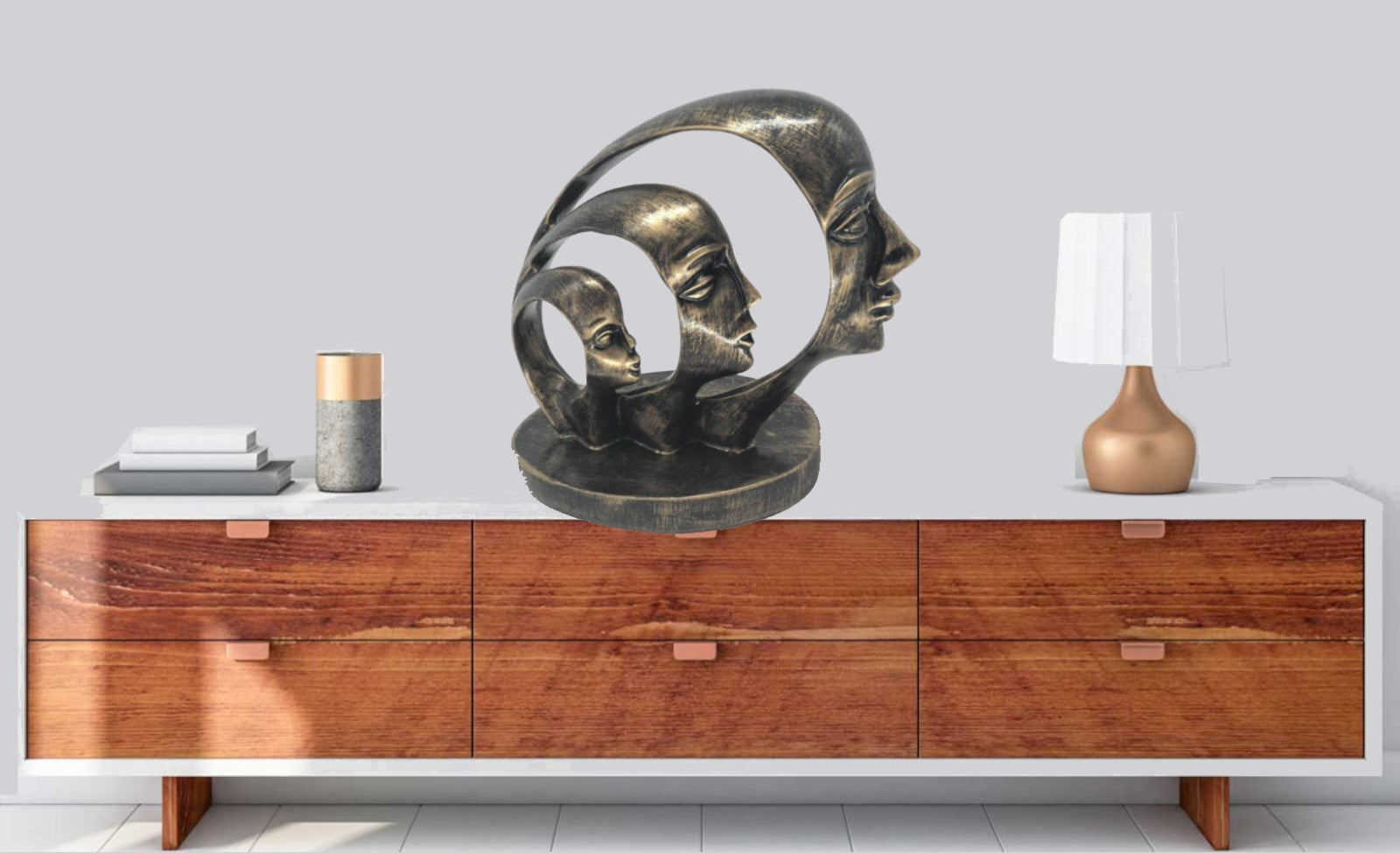 Bronze Effect Gorgeous Faces Modern Abstract Sculpture Figurine Figure