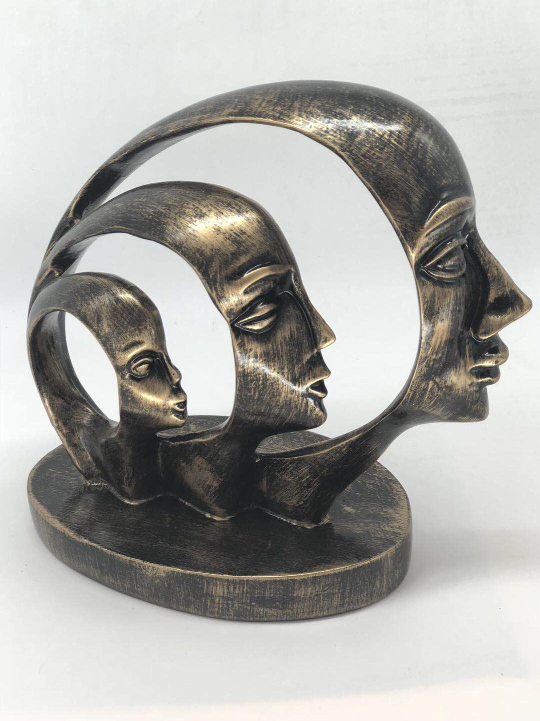 Bronze Effect Gorgeous Faces Modern Abstract Sculpture Figurine Figure
