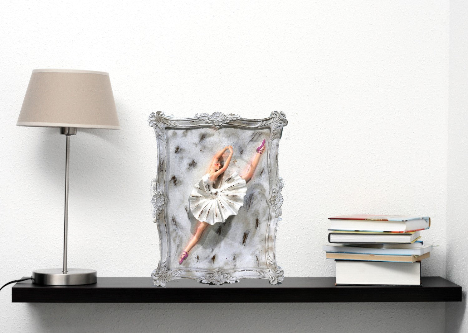 Extra Large Polystone Dancer Ballerina Collectible Sculpture Wall Mount Statue