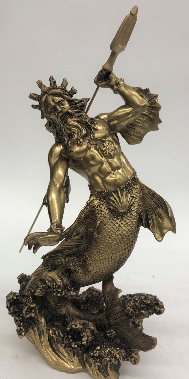 Mythology Classical Poseidon Muscular God Of The Sea Grand Artwork Sculpture