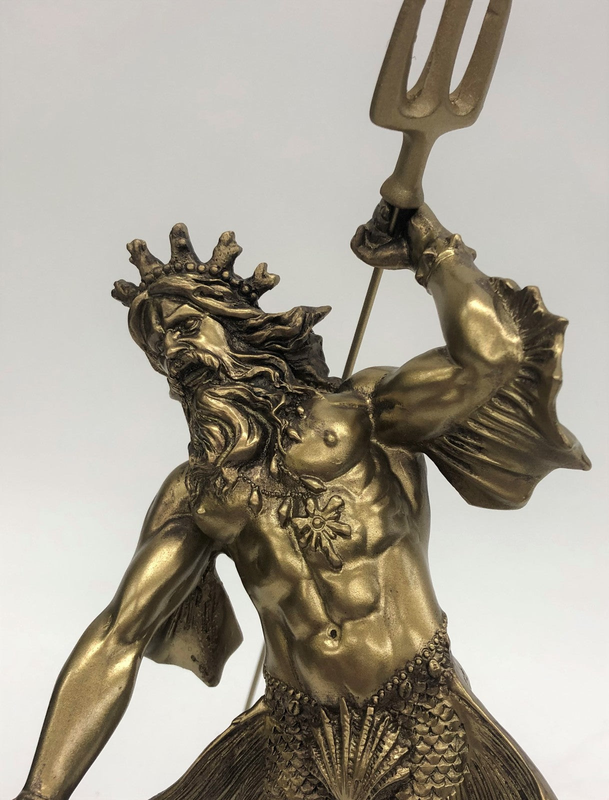 Mythology Classical Poseidon Muscular God Of The Sea Grand Artwork Sculpture