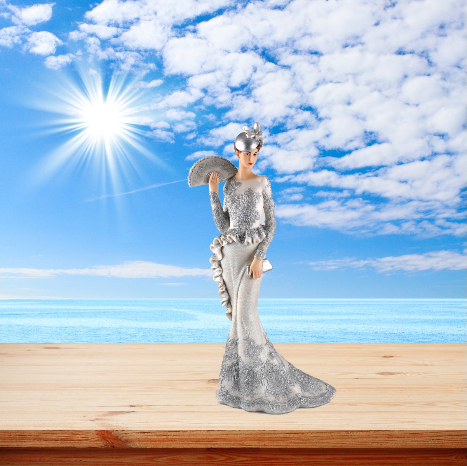 1950 Women`s Fashion Woman in Dress Sculpture Original Artwork Home Decor